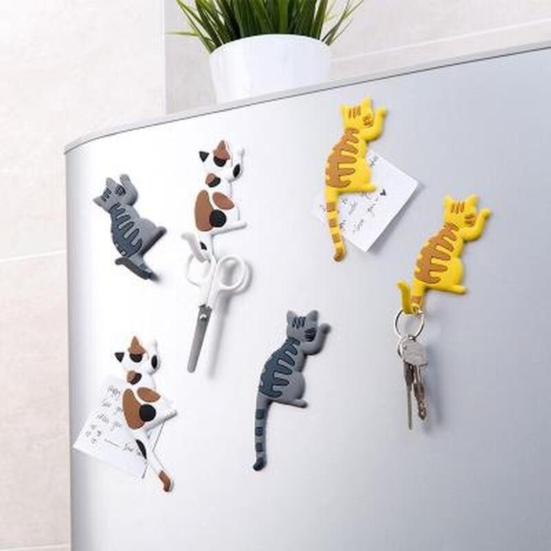 Magnet Hooks Cute Cartoon Cat Magnetic Fridge Refrigerator Sticker for Home Cat Shape Magnet Fridge Stickers