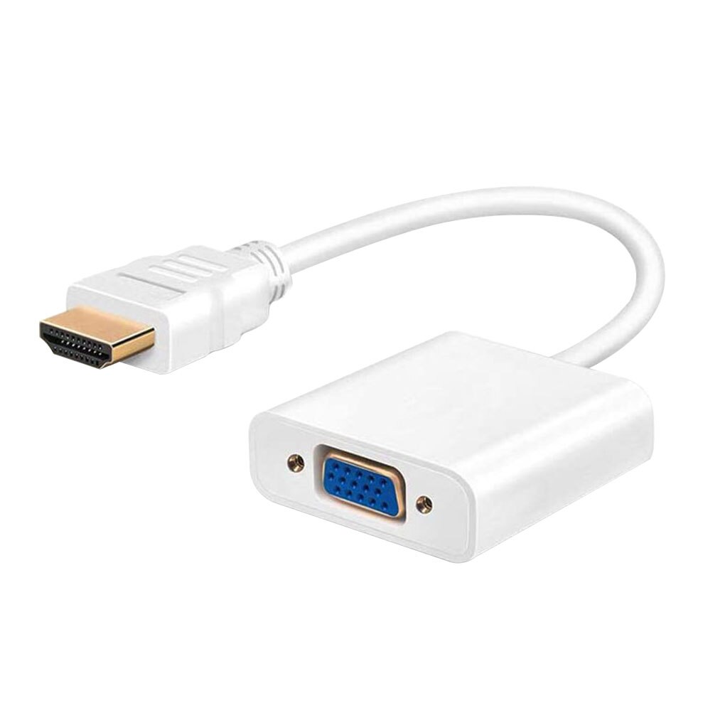 HD Male to VGA Famale Converter Adapter HD to VGA Cable Converter Digital Analog HD 1080P for PC Laptop Tablet: White