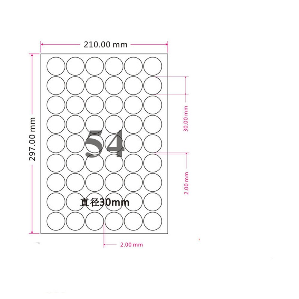 9 Sizes Matte White A4 Kraft Paper Self Adhesive Round Label Stickers Printable Paper Stickers for Goods Grocery Label: 3cm1500pcs