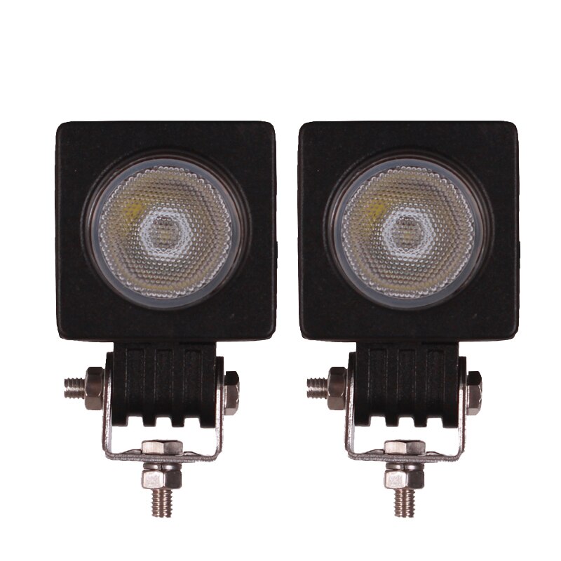 2 kpl 10w led työvalo moottoripyörä auto mönkijä maastoauto kuorma-auto vaunu asuntopyörä 12v 24v spot tulva ajo ajovalo lisäsumuvalo: Neliön tulvapalkki