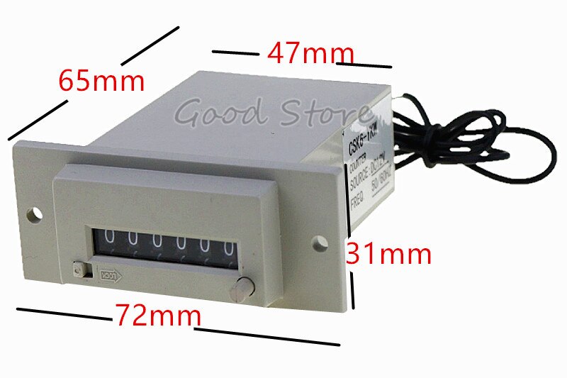 1 stk csk 6- ykw 6 -  bit panel  ac110v 220v dc 12v 24v 36v elektromagnetisk teller puls teller slagpresse pakking teller