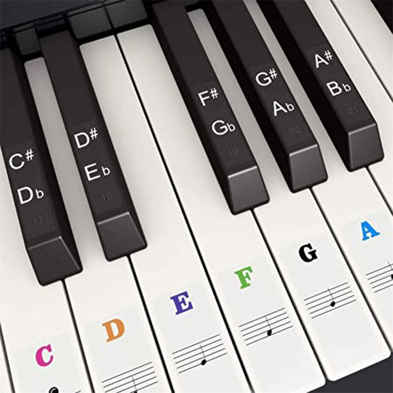 Transparent Music Decals Notes Piano Keyboard Stickers Notation 88 Keys 61 Keys 54 Keys Piano Score Stickers Symbols