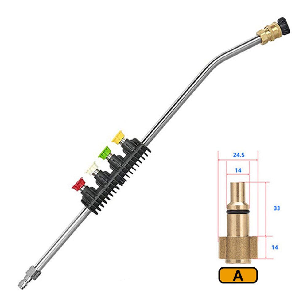 Pressure Washer Wand Extension 30 Degree Curved Angled Undercarriage and Gutter Cleaner Attachment 1/4 Inch Quick Connect 22Inch: A