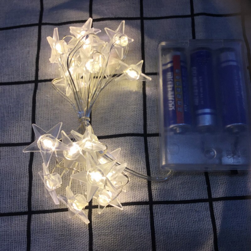 Christmas Decoration Outdoor Waterproof String Light Deer Snowman Snowflake Copper Wire Christmas Day String Lights 2M 20 Lights: Five-pointed star