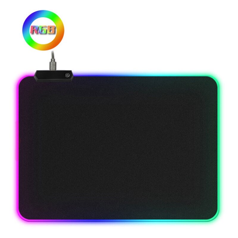 Yhsmtg Led Light Gaming Muismat Rgb Grote Toetsenbord Cover Non-Slip Rubberen Basis Computer Tapijt Bureau Mat Pc spel Muismat: 300x800x4mm