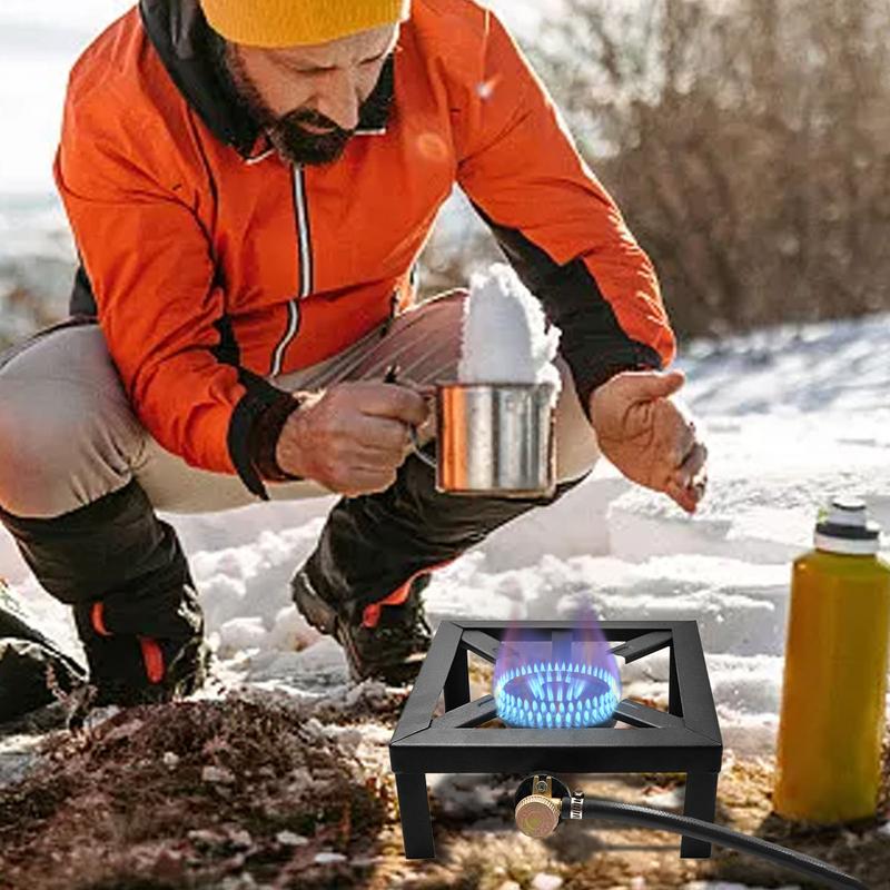Cast Iron Single Burner Stove Camping Stove To Boil Water Portable Ring Boiling Large Burner Kit For Outdoor Hiking Cooking
