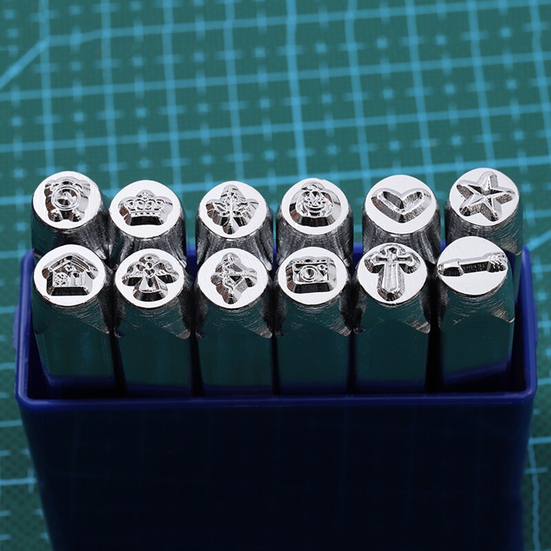 12 Pcs Metal Stamps Punch Stamping Tool Electroplated Hard Carbon Steel Tools For Stamp Punch For Leather Tools Marcazas: Alarm clock