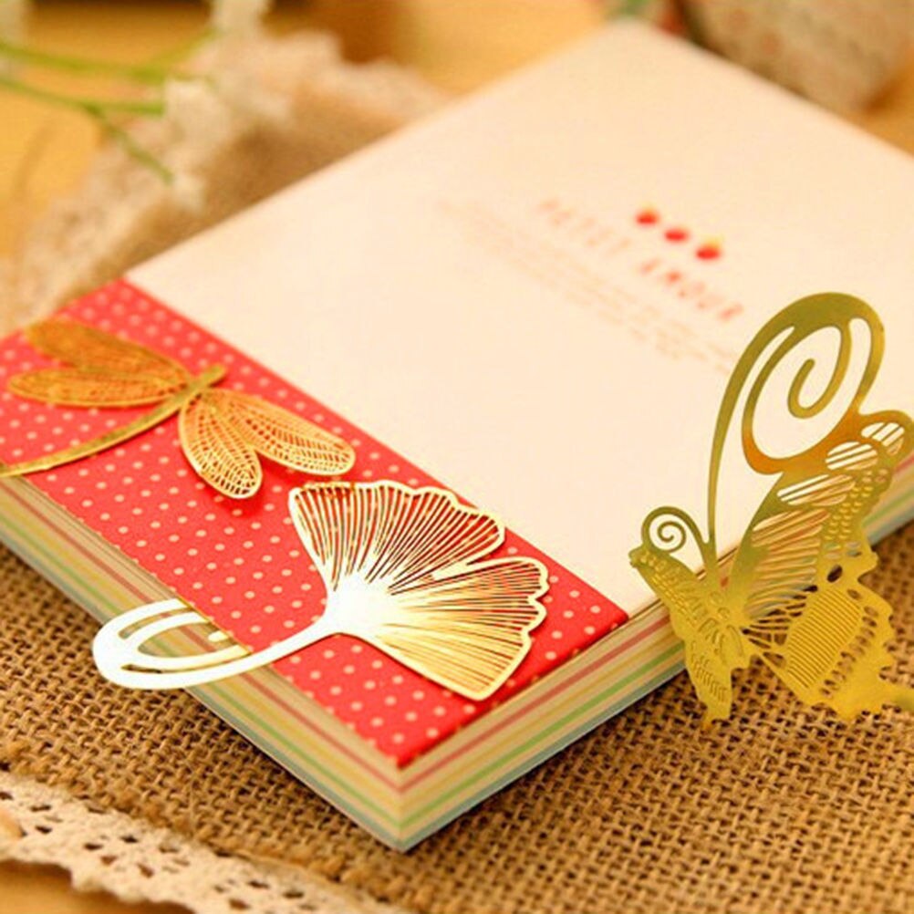 Antike Überzogene Schmetterling Libelle Lesezeichen Mini Nette Kawaii Gold Metall Lesezeichen Papier Clip Koreanische Statioenry