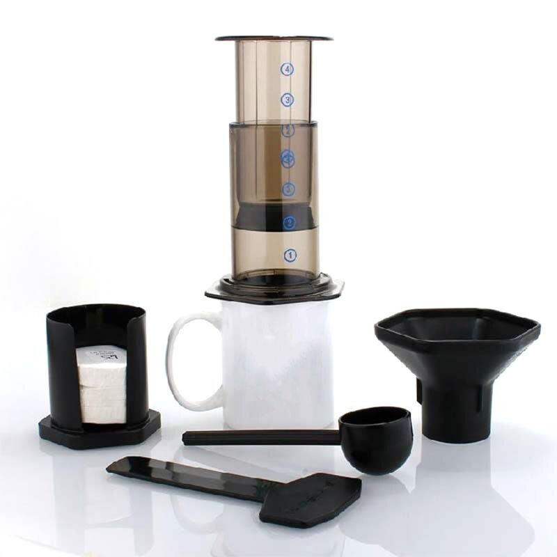Filterglas espresso kaffemaskine bærbar cafe fransk presse café kaffekande til aeropress maskine  e7cb