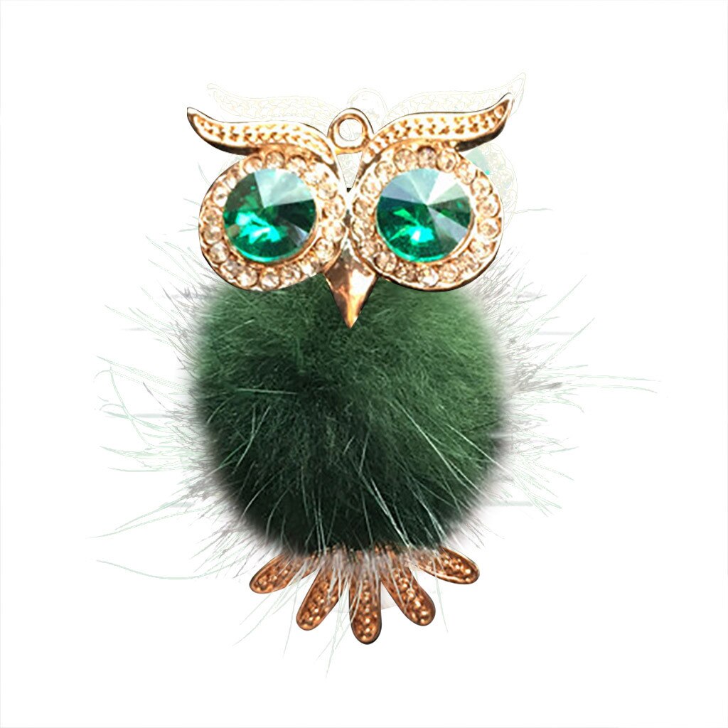 Diamant fourrure hibou voiture désodorisant Auto sortie parfum Clip parfum arôme diffuseur Bling voiture accessoires décor ornements # BL5: Green