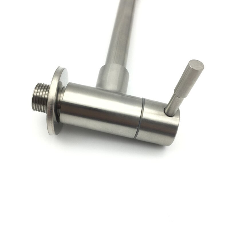 G1/2 &quot;rubinetto da cucina a parete acciaio inossidabile singolo acqua fredda 360 gradi orizzontale lavello da cucina rubinetto acqua rotante