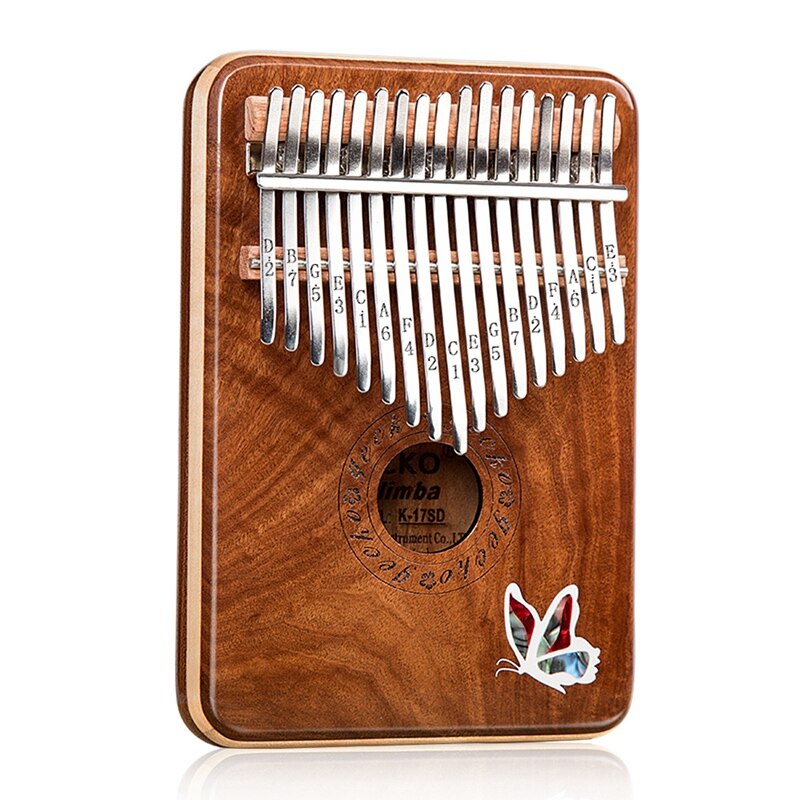 GECKO 17 Key Kalimba K17SD Thumb Piano Solid Red Sandalwood Musical Instrument for Kids Adult