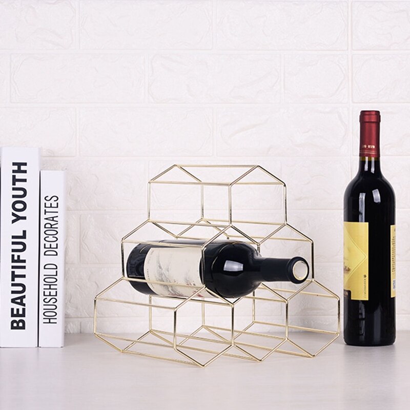 Metal Geometric Wine Rack Nordic Simple Household Grape Wine Rack Restaurant Living Room Bar Cabinet Display