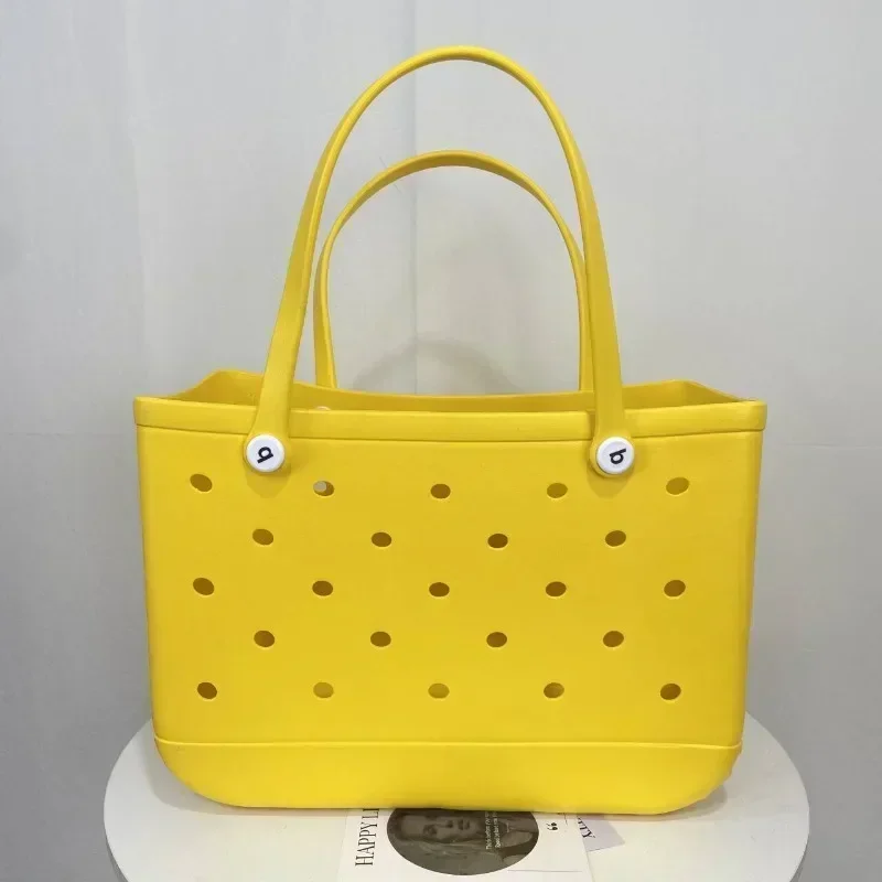 XL extra große Strandtasche aus EVA-Gummi, wasserdicht, für Strand, Reisen, Picknick, Aufbewahrungskorb, Damen-Einkaufshandtasche, Sack Gelee-Einkaufstasche