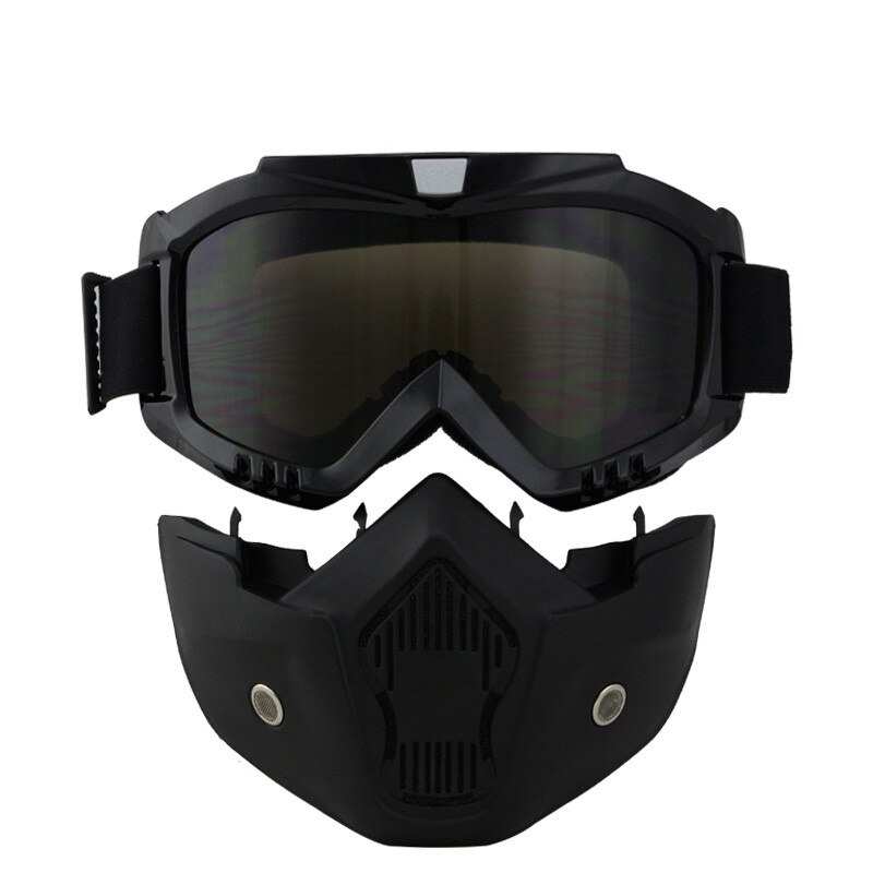 Motorbril masker afneembare bril en mondfilter perfect voor open motorhelmen of vintage helmen