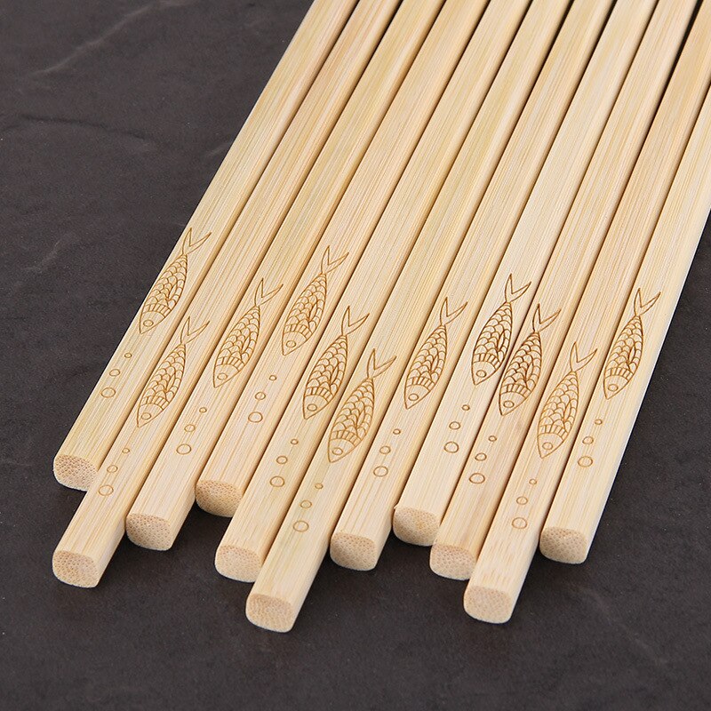 5 Pairs Natural Bamboo Wood Chopsticks Fish Healthy Chinese Reusable Kitchen Sushi Food Stick Tableware Sushi Chopstick