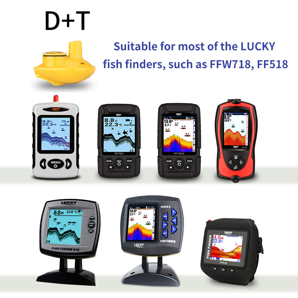 Sensor de sónar inalámbrico de profundidad de agua de 45M, transductor de buscador de pesca, accesorios de pesca, aparejos de pesca