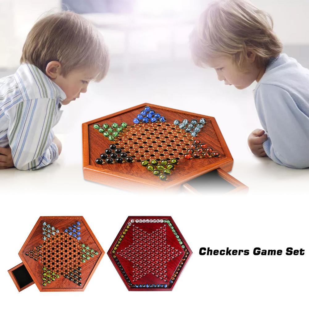 oben Klasse Klassische Halma Schach einstellen Mehrfarbig Acryl Glas Perlen Feine Holz Schachbrett freundlicher Brettspiel