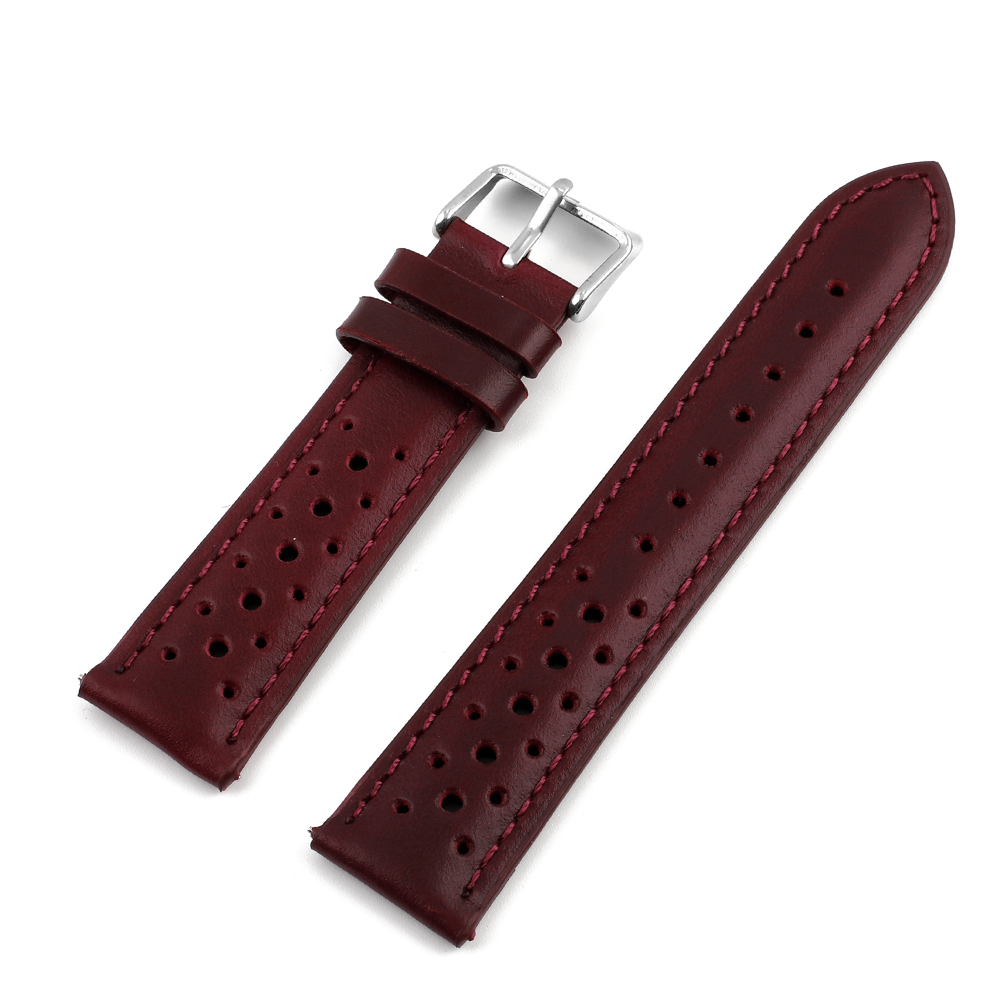 20mm Handmade Watch Strap Breathable Watchbands for Women Men Watch Band Bracelet Replacement Belt Wine Red: Default Title