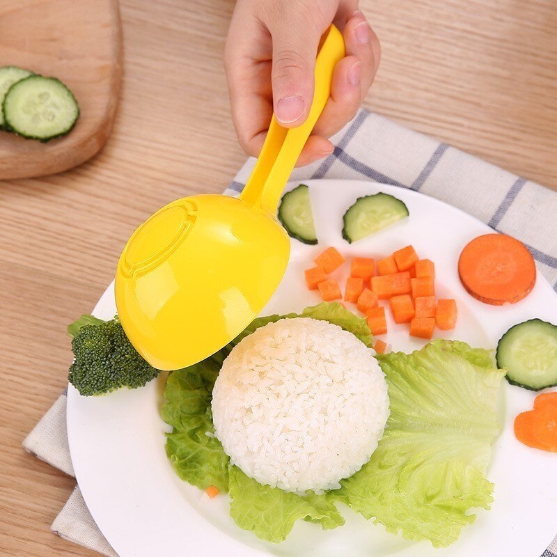 18.5x5cm Yellow Semicircle Rice Scoop Kitchen Tools Cook Rice Cooking Supplies Non-stick Rice Shovel Soup Porridge Spoon