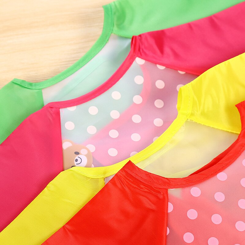 Baby Jongen Slabbetjes Waterdichte Lange Mouw Meisje Slabbetjes Kids Burp Doek Voeden Bib Met Pocket Kind Schort Kiel