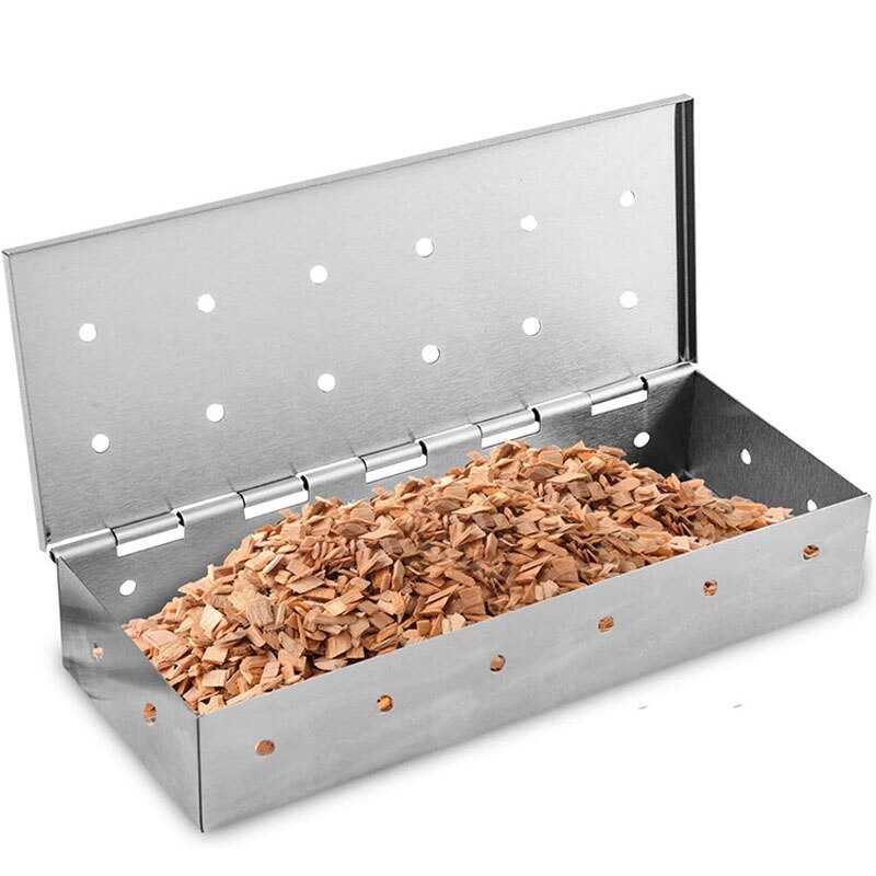 Wood Chips BBQ Smoker Box for Indoor Outdoor Charcoal Gas Barbecue Grill Meat Infused Smoke Flavor Accessories Smoker Box
