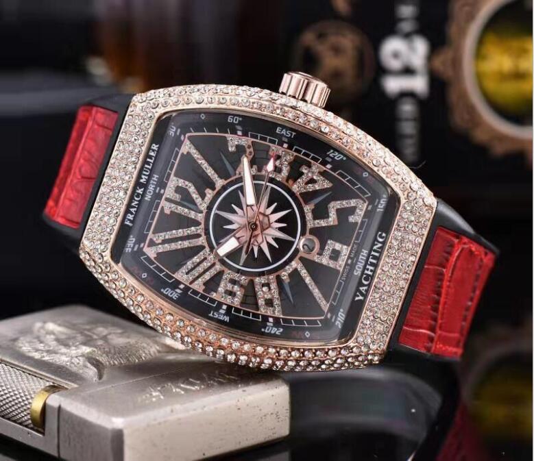 Armbåndsur herre mænds ure top mærke luksus bling guld diamant ur vandtæt ur