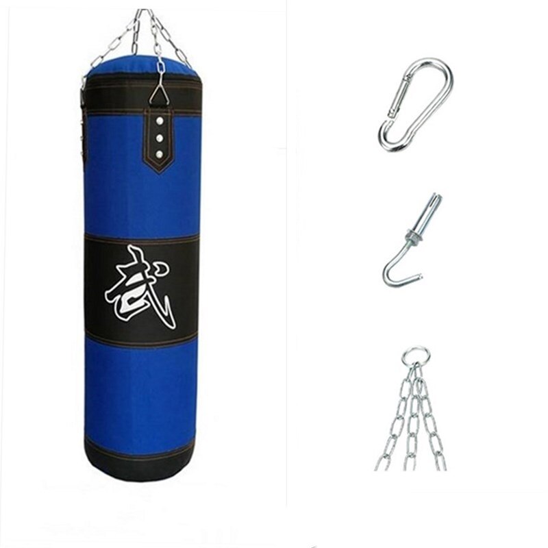 Saco de pancada profissional para treinamento, vazio, suspenso, resistente, com corrente de metal, gancho, fivela, para combate a karatê