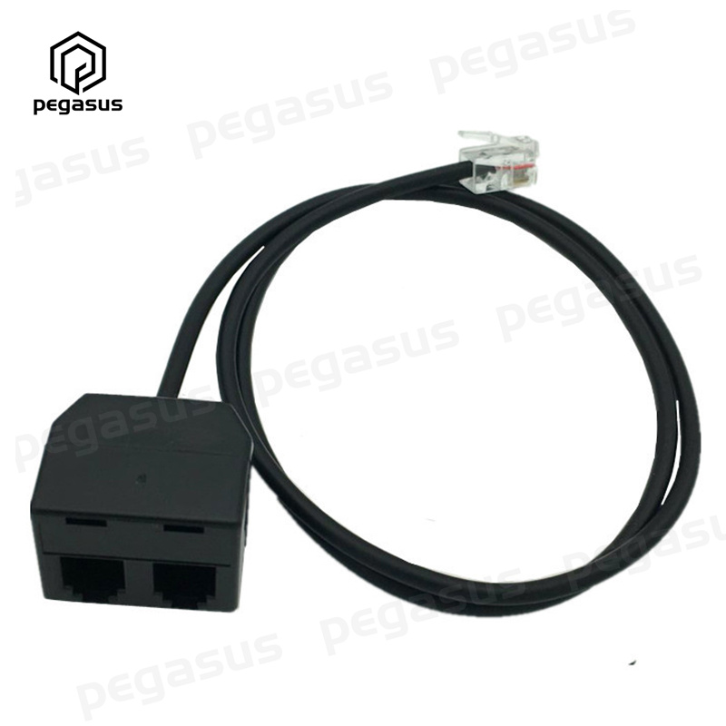Adaptateur de formation téléphonique, 50CM 4P4C RJ9 mâle à 2 * RJ9 femelle, câble séparateur en Y