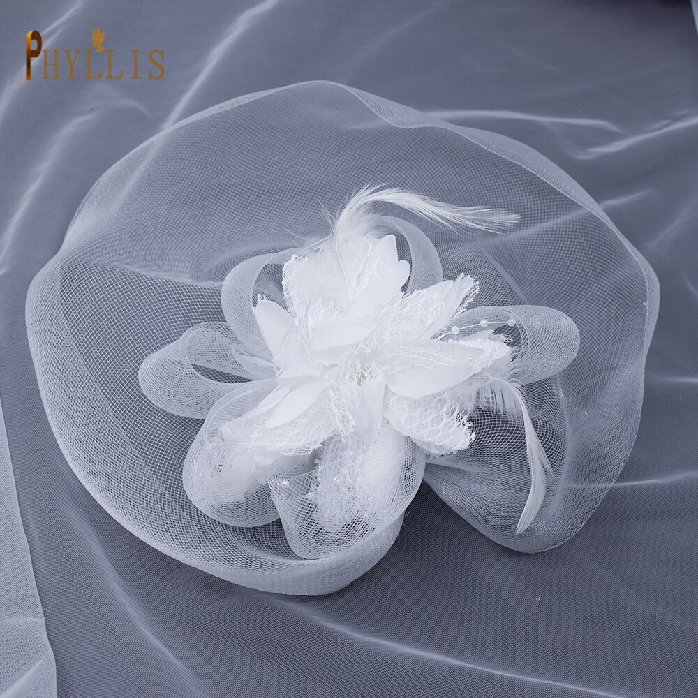 JM02 Elegante Birdcage Sluier Dames Bruiloft Tovenaar Hoed Blusher Sluier Bridal Veils Bruiloft Accessoires Mode Bruids Hoofddeksels: white