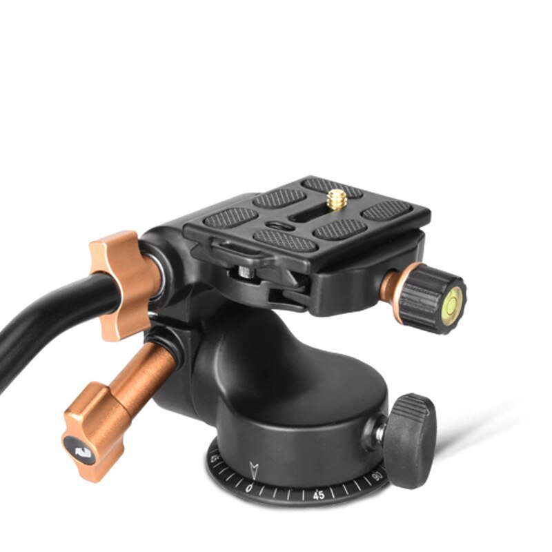 QZSD-Q08S 3-Way Fluid Head Video Statief Bal Koppen Met Quick Release Plaat Rocker Arm Voor Dslr Camera Statief monopod