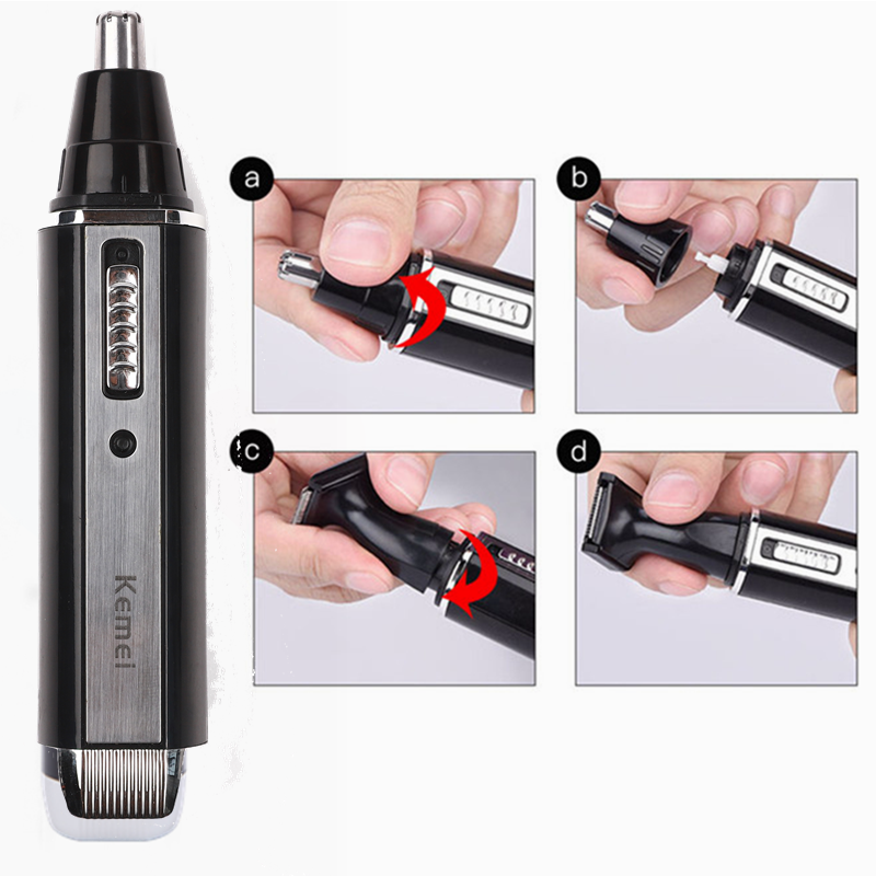 4 in-in -1 oplaadbare neus- en oortrimmer voor mannen, oor- en gezichtsontharing, wenkbrauwtrimmer, veilige, langdurige gezichtsverzorgingsset 4 in
