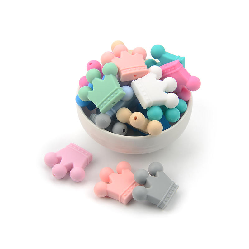 LOFCA – perles couronne en Silicone, 10 pièces, sans BPA, de alimentaire, utilisées dans la fabrication de colliers, Bracelets, accessoires de bijoux