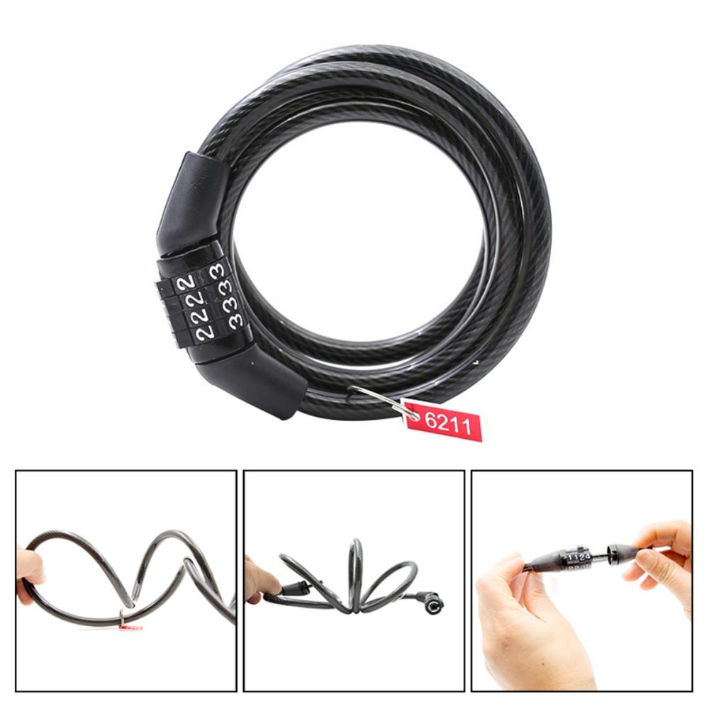 4-Digit Password Bike Combination Lock Bike Cable Lock Tough Security Coded Steel Wiring Bicycle Safety Lock