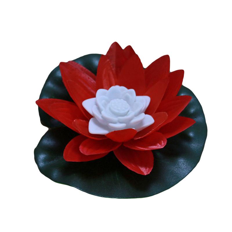 LED wünschen Licht Lotus Wasser Laterne Lampe Blume Schwimmbad Licht Bunte Wasser Laterne Kerze Lampe für Hochzeit Party Festival Dekor: rot