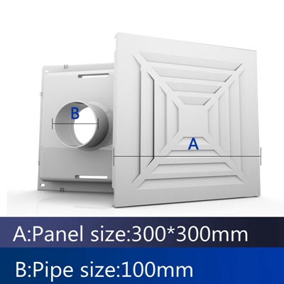 Integrated Ceiling 300*300 Aluminum Alloy Fresh Air Square Exhaust Cover Outlet Vent Duct Grill Anti-corrosion Easy to Install: A