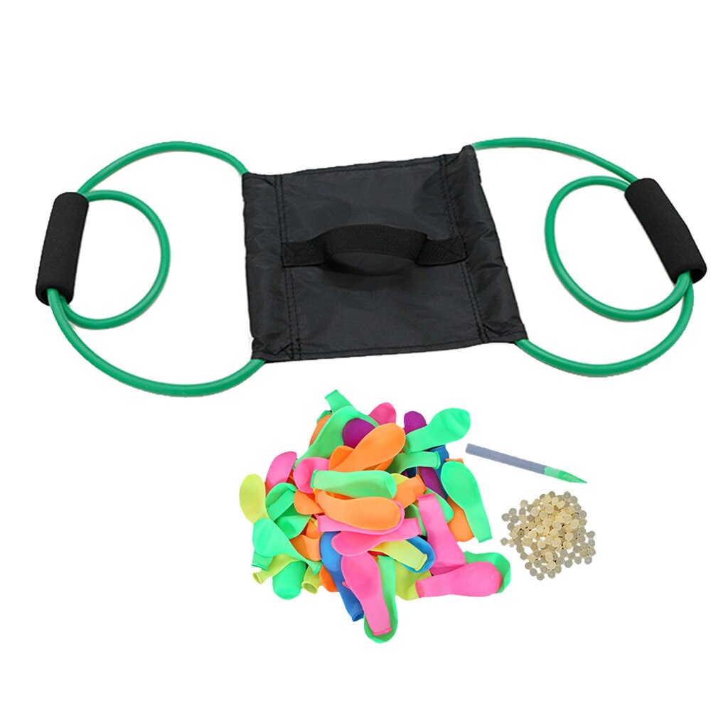 120pcs Water Balloons Refill Kits with 3-Person Launcher Party Outdoor Game: 7ft Green Launcher