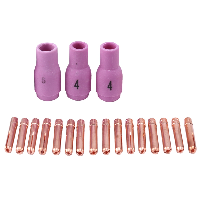 24Pcs Argon Tig Lastoorts Verbruiksartikelen Tig Wolfraam Elektrode Collet Aluminiumoxide Nozzle Voor WP9 WP9V WP9FV Tig Toorts