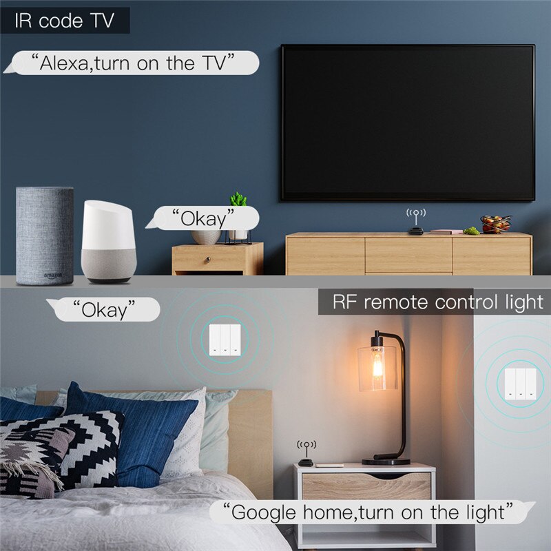 Tuya WiFi RF IR Universal Infrared Remote Controller For Air Conditioner Shutter Smart Life Voice Control via Alexa Google Home