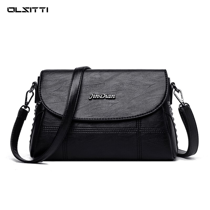 Effen Kleur Pu Lederen Schoudertassen Voor Vrouwen Literaire Minderheid Crossbody Trendy Dames Tas
