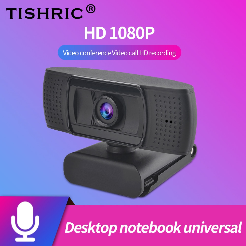 TISHRIC USB Webcam 1080P Web Camera With Microphone Rotatable Computer Camera For Live Broadcast Video Calling Conference