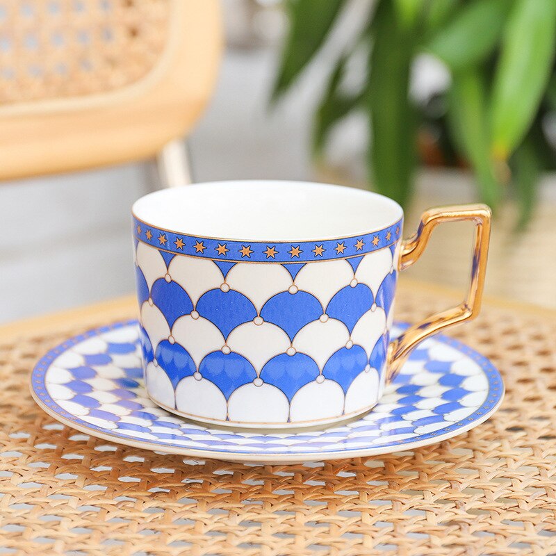 Marokko Stil Kaffee Tische Tasse mit Untertasse Porzellan Tasse einstellen für Heimat Küche Büro Tisch Getränk für Hochzeit: 7