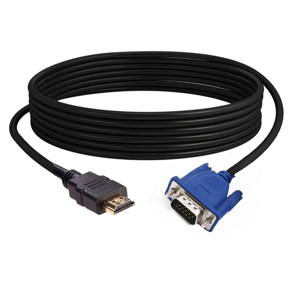 3/5m Vergulde Connectoren HDMI Male naar VGA HD-15 Male Adapter Cable Koord voor DVD HDTV Betrouwbare