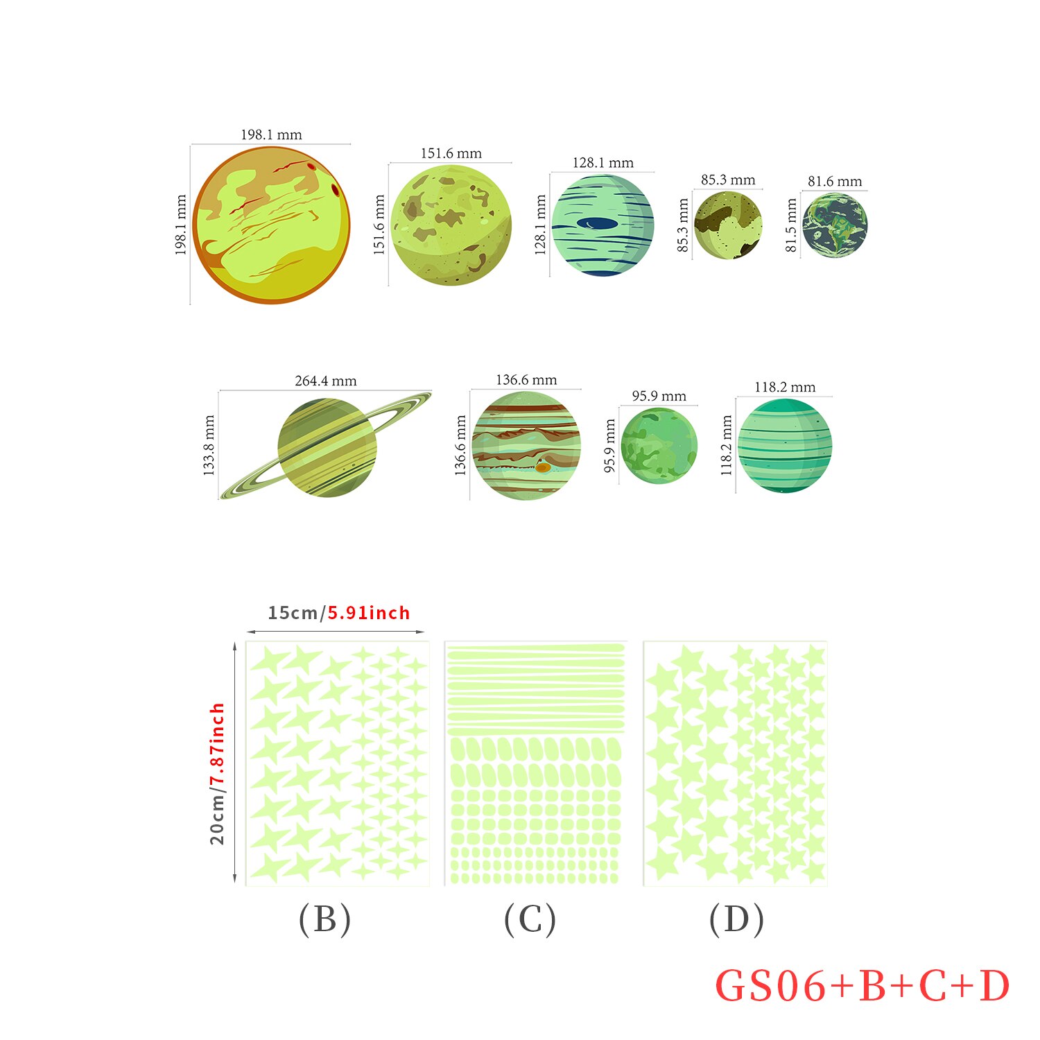 Cartoon Glow In The Dark Stickers Lichtgevende Eenhoorn 3d Muursticker Voor Kinderkamer Woonkamer Slaapkamer Decoratie Thuis Decals: GS-06