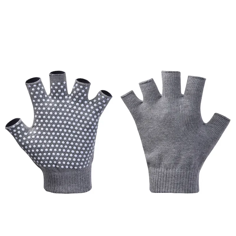 Gants de Yoga antidérapants pour femmes, gants de Fitness pour salle de sport, Yoga, Pilates, équilibre, entraînement , Fitness, demi-doigt, gant de protection des mains