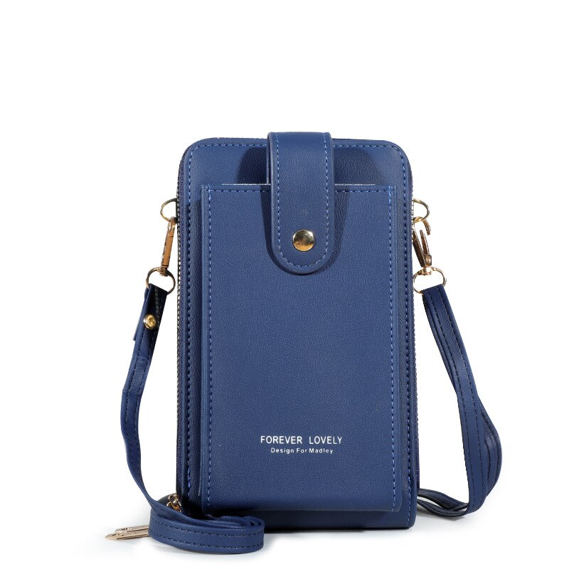 Vrouwen Schoudertas Pu Leather Crossbody Telefoon Tas Portemonnee Kaart Handtassen Messenger Draagbare Kleine Vierkante Tas Voor Meisjes Vrouwelijke: dark blue