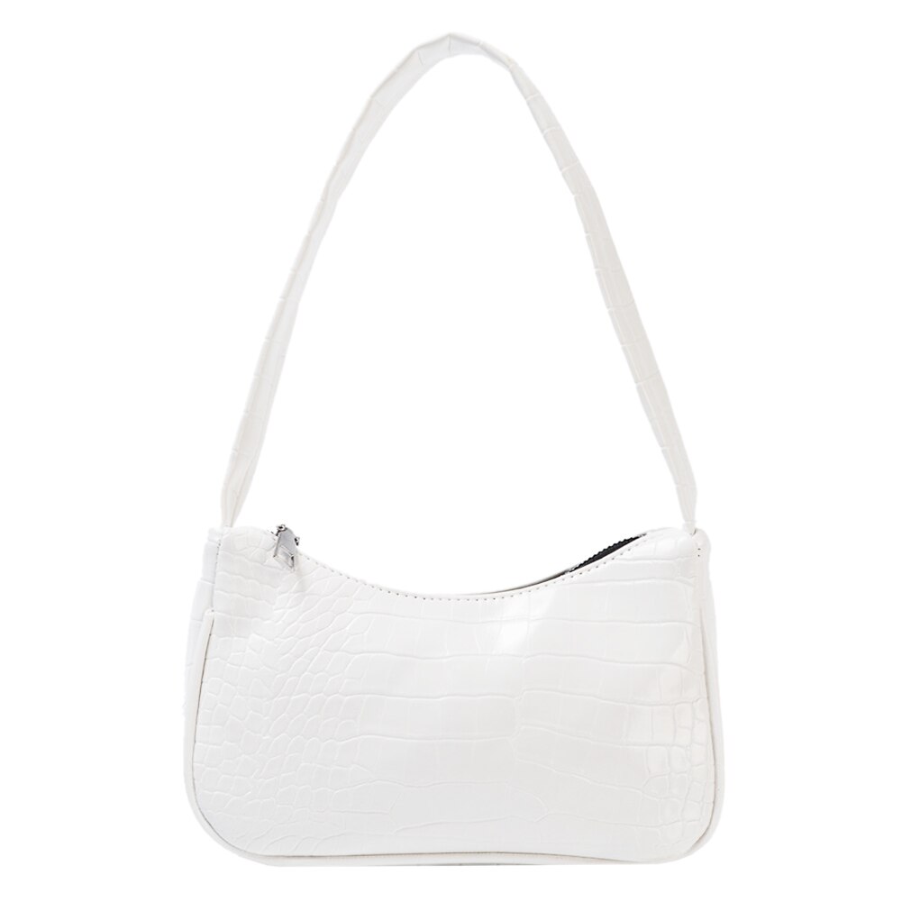 Femmes petit sac à bandoulière Vintage femmes sac fermeture éclair sac de messager sac à main Bolsa feminina femme décontracté fermeture éclair fourre-tout sac: WHITE