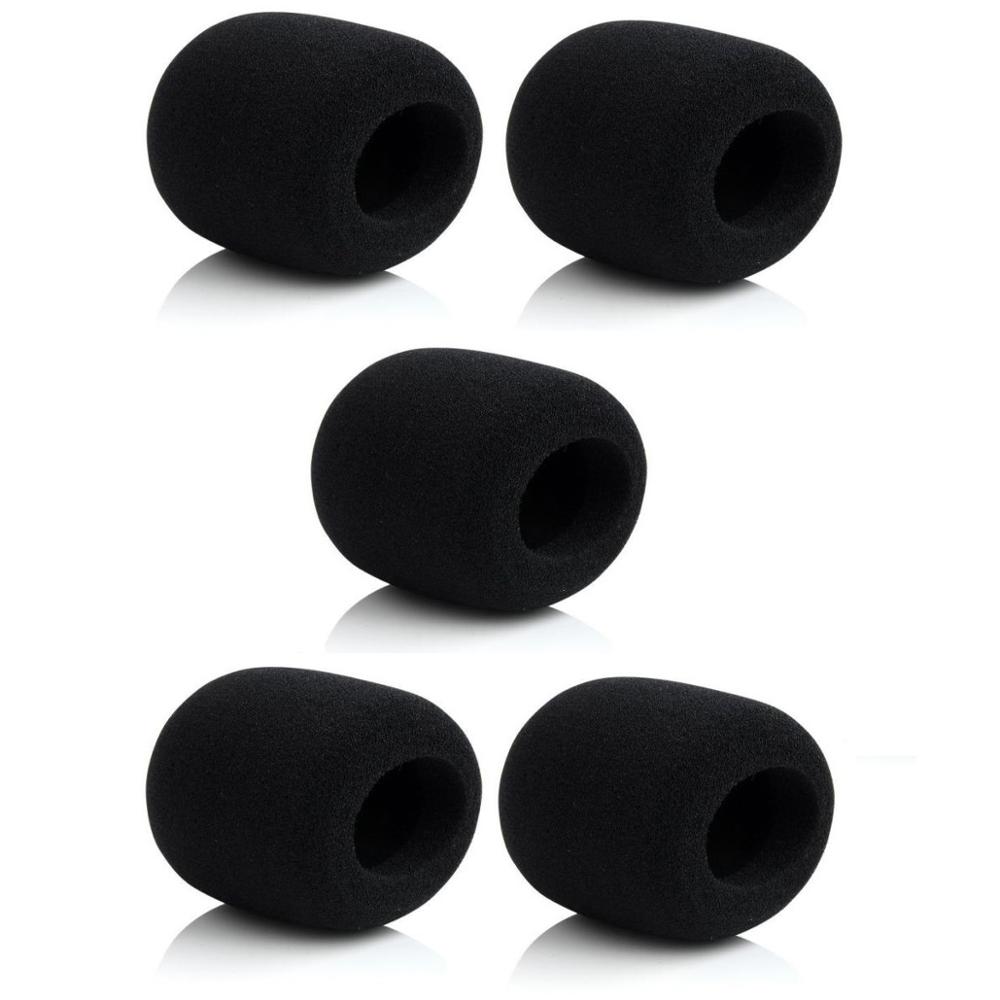 Standard Bolymic 5PCS Black Microphone Pop Filter for Shure SM58 Windscreen Sponge Foam Mic Cover
