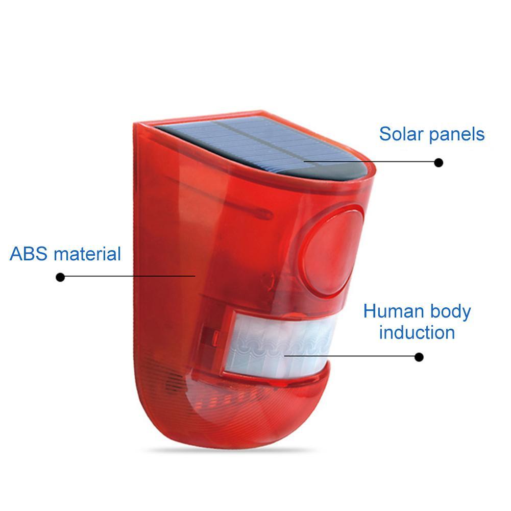 Wireless Protect Home Garage Burglar Alarm Solar Outdoor Motion Sensor Lamp Alarm Sensor Motion Security Siren For Home