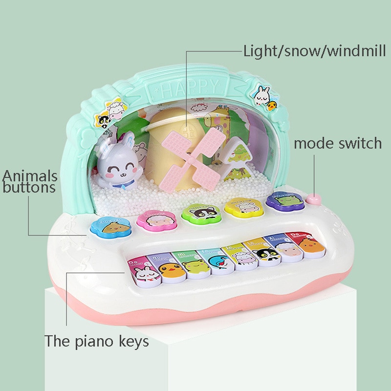 Mutilfunktionelle børn musikinstrument legetøj baby flash klaver udviklingsmusik tidligt pædagogisk legetøj til børn